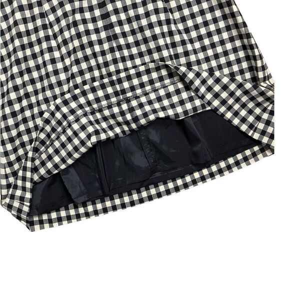 J Crew Dress WMNS 12 Cream Gingham Wool Blend Short-sleeve Mini Pockets Black - Picture 11 of 14